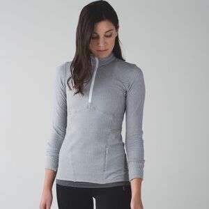 Lululemon Kanto Catch Me Gray Herringbone half Zip Jacket